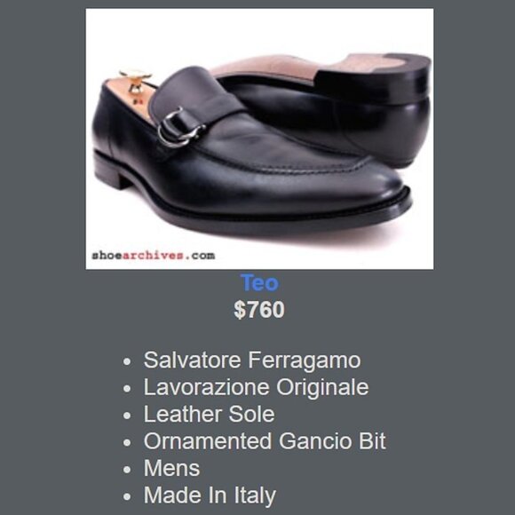 Vintage Salvatore Ferragamo Italy Mens 13D Black Leather Dress Shoes Bit Loafers - Picture 5 of 15